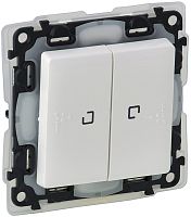 Переключатель с подсветкой без рамки Legrand Valena Life 2-кл. проходной IP44 белый