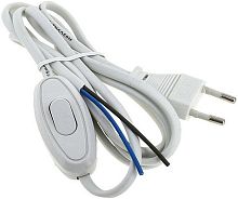 Шнур с электрической вилкой и переключателем для бра Smartbuy (ШВВП 2х0.75) 1.7м белый картинка