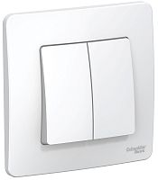 Переключатель с рамкой Systeme Electric Blanca 2-кл. проходной белый