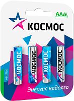 Элемент питания Космос LR03 BP-4 classic (блист.4 шт) AAA алкалиновая (батарейка) Космос — купить по цене от 150 ₽ | ПрофБезопасность