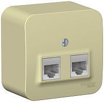 Розетка компьютерная накладная Systeme Electric Blanca 2-м. RJ45+RJ45 5e бежевый