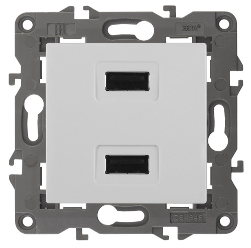 Розетка USB тип A+A без рамки Эра Elegance 2-м. 2100мА белый Эра — купить по цене от 1&nbsp;800 ₽ | ПрофБезопасность