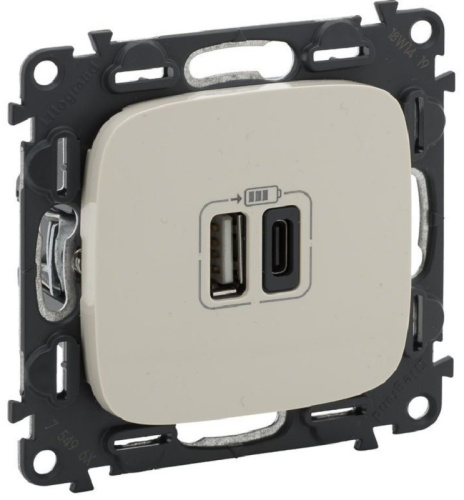 Розетка USB тип A+С без рамки Legrand Valena Allure 2-м. 3000мА слоновая кость Legrand — купить по цене от 5&nbsp;600 ₽ | ПрофБезопасность