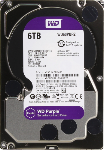 Жесткий диск HDD 6Tb WD Purple WD62PURX