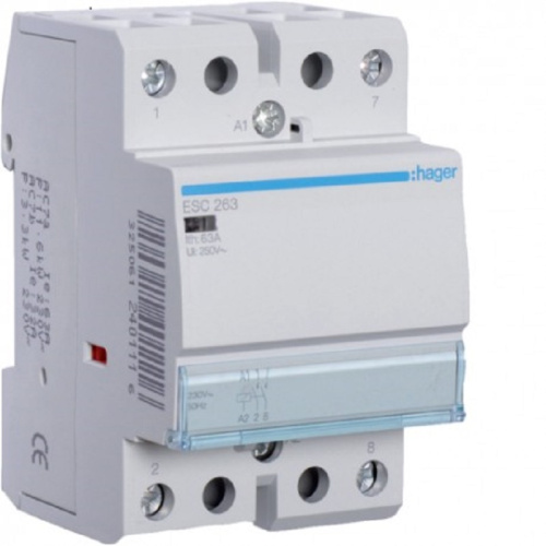 Контактор модульный Hager ES 3п 4НО 63А 230В AC1 фото 2