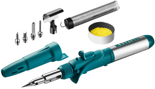 Паяльник газовый Kraftool SolderPro 120K, набор 10-в-1, 30-120 Вт, горелка, фен, пьезоподжиг 1300С Паяльник газовый Kraftool SolderPro 120K, набор 10-в-1, 30-120 Вт, горелка, фен, пьезоподжиг 1300С