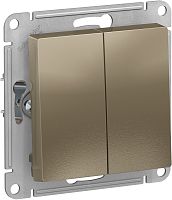 Выключатель без рамки Systeme Electric AtlasDesign 2-кл. шампань
