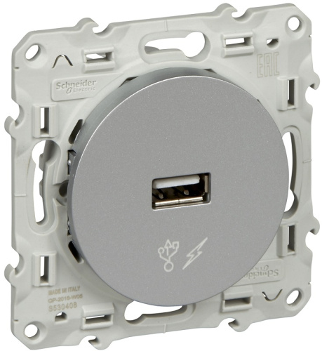 Розетка USB тип A без рамки Schneider Electric Odace 1-м. 1000мА алюминий Schneider Electric — купить по цене от 6&nbsp;223 ₽ | ПрофБезопасность