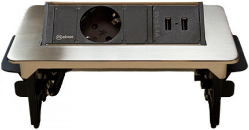 Розетка встраеваемая полуавтоматическая Mebax 47 1-м.+2xUSB 191х93мм серый металлик Mebax — купить по цене от  | ПрофБезопасность