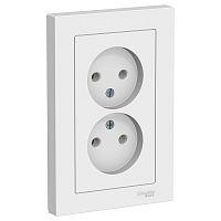 Розетка без заземления Systeme Electric AtlasDesign 1-м. 2 мод. белый