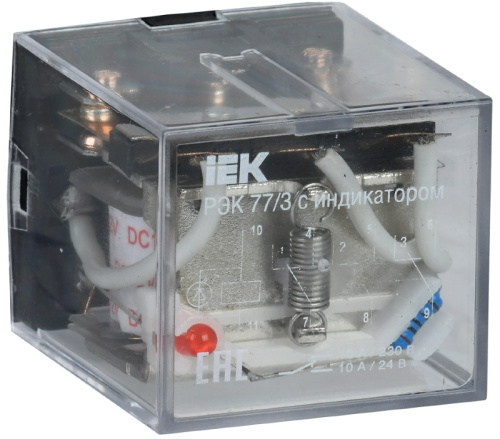 Реле промежуточное IEK ONI РЭК77/3(LY3) с индикацией 10А 24В DC