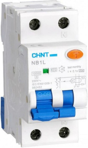 Автомат дифференциального тока АВДТ CHINT NB1L 2п (1п+N) 32А 30мА 10кА C тип AC картинка