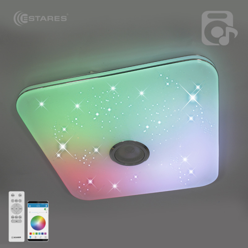 Светильник светодиодный (Люстра) ESTARES MUSIC RGB 80W S-APP-430-WHITE/CHROME-220-IP20 Estares — купить по цене от 5&nbsp;000 ₽ | ПрофБезопасность