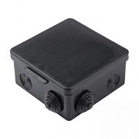Коробка распределительная EKF PROxima 80x80x50мм (7 ввода) IP54 черный, распаячная картинка