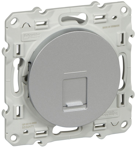 Розетка компьютерная без рамки Schneider Electric Odace 1-м. RJ45 5е алюминий Schneider Electric — купить по цене от 2&nbsp;600 ₽ | ПрофБезопасность