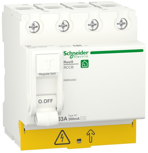 Выключатель дифференциального тока УЗО Schneider Electric Resi9 4п 63А 300мА 6кА тип AC 