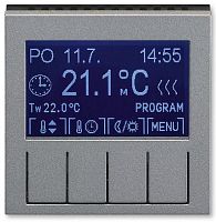 Терморегулятор электронный с датчиком без рамки ABB EPJ Levit 0С +45С сталь/дымчатый чёрный