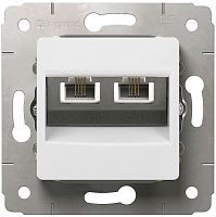 Розетка телефонная без рамки Legrand Cariva 2-м. RJ11+RJ11 белый