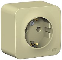 Розетка с заземлением накладная Systeme Electric Blanca 1-м. бежевый