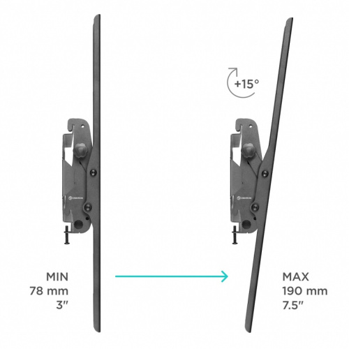 Кронштейн для ТВ Onkron UT4 55"-100" наклонный фото 3