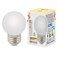 Лампа светодиодная Volpe Шар LED-G45-1W/3000K/E27/FR/С 1Вт Е27 220В 3000К Volpe — купить по цене от 115 ₽ | ПрофБезопасность