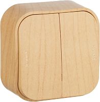Выключатель накладной Legrand Quteo 2-кл. дерево