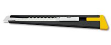 Нож технический 9 мм OLFA OL-180-BLACK с выдвижным лезвием, корпус металл, черный