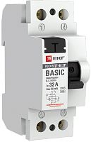 Выключатель дифференциального тока УЗО EKF Basic ВДТ-40 2п 32А 30мА 4,5,кА тип AC