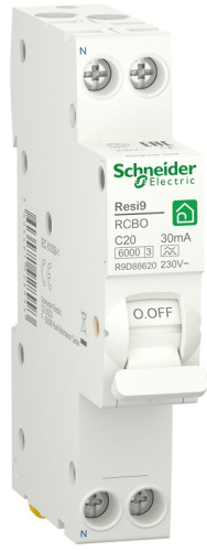 Автомат дифференциального тока АВДТ Schneider Electric Resi9 1п 20А 30мА 6кА C тип A