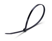Стяжки нейлоновые Fortisflex КСЗ 4x200 (ч) (100шт.) с зубом из нержавеющей стали