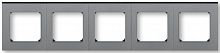 Рамка универсальная ABB EPJ Levit 5-м. сталь/дымчатый чёрный картинка