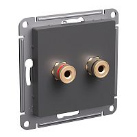 Розетка аудио без рамки Systeme Electric AtlasDesign 2-м. базальт