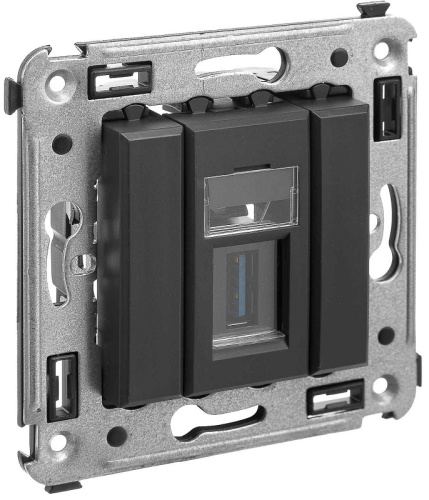Розетка USB тип А без рамки DKC Avanti 1-м. 3000мА черный матовый DKC — купить по цене от 3&nbsp;248 ₽ | ПрофБезопасность