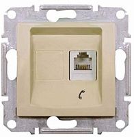 Розетка телефонная без рамки Schneider Electric Sedna 1-м. RJ11 бежевый Schneider Electric — купить по цене от 506 ₽ | ПрофБезопасность