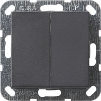 Выключатель кнопочный без рамки Gira System55 2-кл. антрацит Gira — купить по цене от 3&nbsp;080 ₽ | ПрофБезопасность