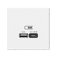 Розетка USB тип A+С без рамки Systeme Electric ArtGallery  2-м. 45Вт высокоскор.заряд. белый