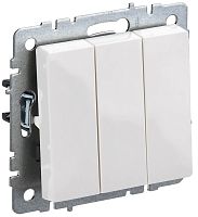 Выключатель без рамки IEK Brite ВС10-3-0-БрБ 3-кл. белый