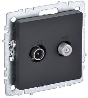 Розетка TV+SAT Оконечная без рамки IEK Brite РТВ/РСп12-БрГ 2-м. графит IEK — купить по цене от 1&nbsp;800 ₽ | ПрофБезопасность