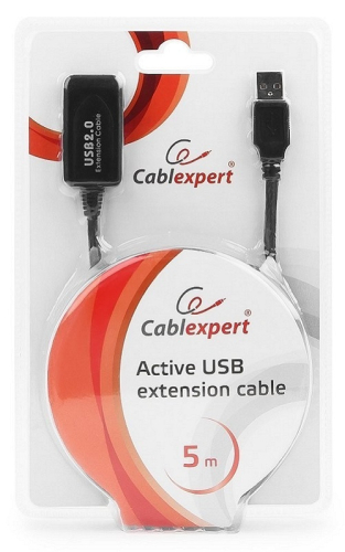 Удлинитель USB Cablexpert UAE-01-5M 5м, активный, черный картинка фото 3