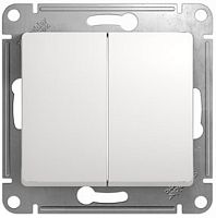 Выключатель без рамки Systeme Electric Glossa 2-кл. белый