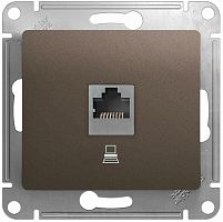 Розетка компьютерная без рамки Systeme Electric Glossa 1-м. RJ45 5e шоколад