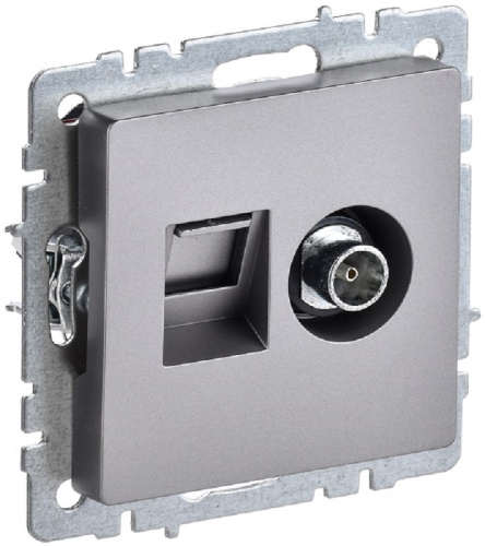 Розетка RJ45+TV Оконечная без рамки IEK Brite РТВ/РК12-БрС 2-м. сталь IEK — купить по цене от 980 ₽ | ПрофБезопасность