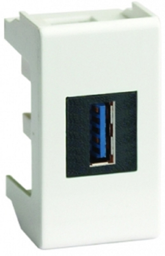 Розетка USB тип А для кабель-канала DKC Viva 1-м. 1 мод. 3000мА белый картинка