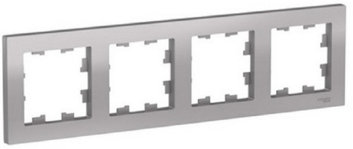 Рамка универсальная Systeme Electric AtlasDesign 4-м. алюминий фото 2 Рамка универсальная Systeme Electric AtlasDesign 4-м. алюминий фото 2