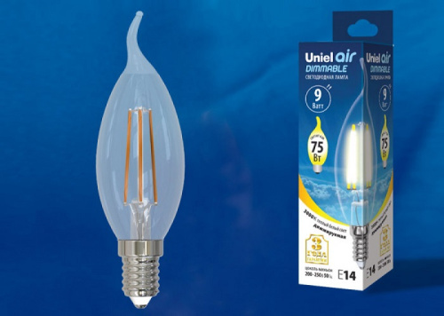 Лампа светодиодная диммируемая Uniel Air CW35 Свеча на ветру LED-CW35-9W Е14 220В 9Вт 3000К Uniel — купить по цене от 370 ₽ | ПрофБезопасность