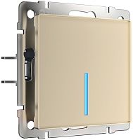 Выключатель сенсорный с подсветкой по Wi-Fi без рамки Werkel 1-кл. шампань металик