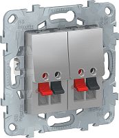 Розетка аудио без рамки Schneider Electric Unica New 2-м. алюминий