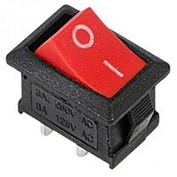 Выключатель клавишный Rexant 250V 6А (2с) ON-OFF красный Mini картинка