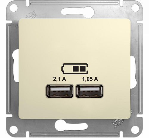 Розетка USB тип A+A без рамки Systeme Electric Glossa 2-м. 2100мА бежевый Systeme Electric — купить по цене от 3&nbsp;975 ₽ | ПрофБезопасность