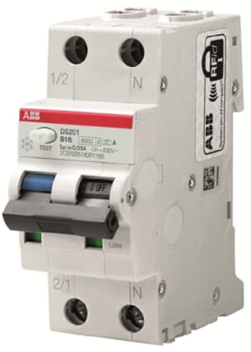 Автомат дифференциального тока АВДТ ABB DS201 2п 20А 30мА 6,0кА C тип AC